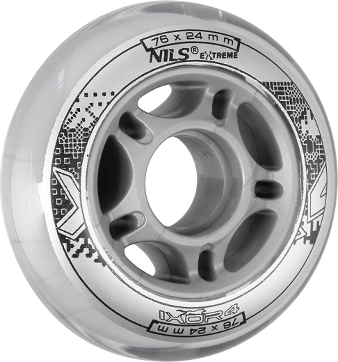 Roți pentru patine cu role NILS Extreme PU 76 × 24 transparente (4 buc.)