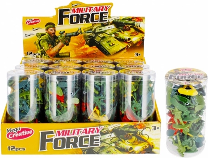 Set de soldăței din plastic Army în tub (46 buc.)