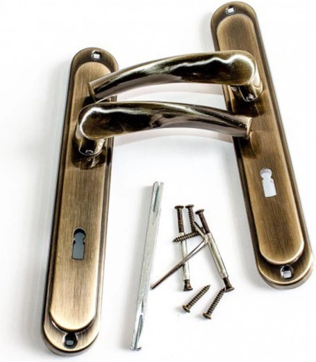 Feronerie pentru uși ATENA cu cilindru 72 mm, patină