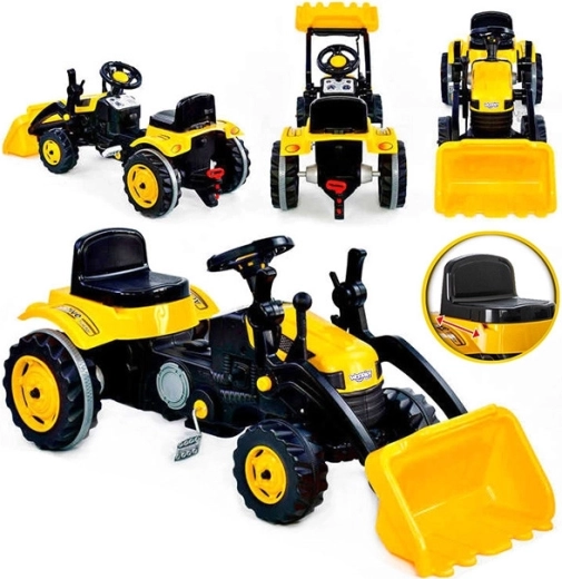 Tractor cu pedale pentru copii cu încărcător frontal