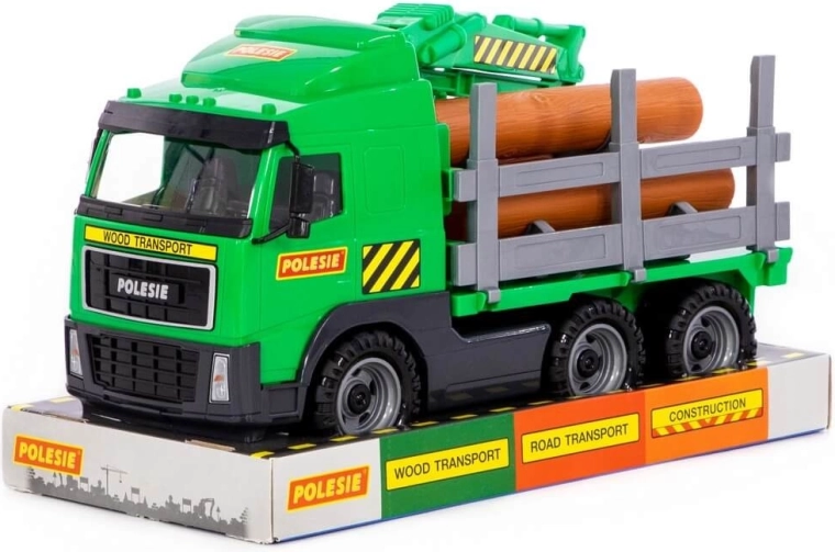 Camion pentru copii Volvo pentru transport lemne cu macara - 1 bucată