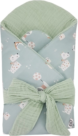 EKO înfășătoare din muselină cu inserție de cocos detașabilă dogs mint 75 × 75 cm
