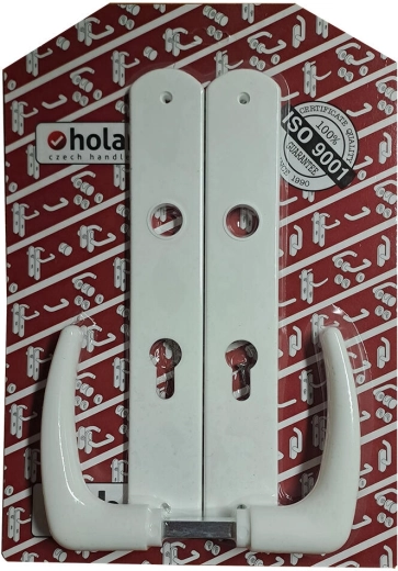 Clanță de ușă Klasik cu plăcuță XXL 72 mm, plastic alb