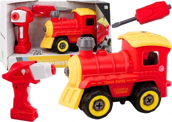 Locomotivă demontabilă cu telecomandă – roșie