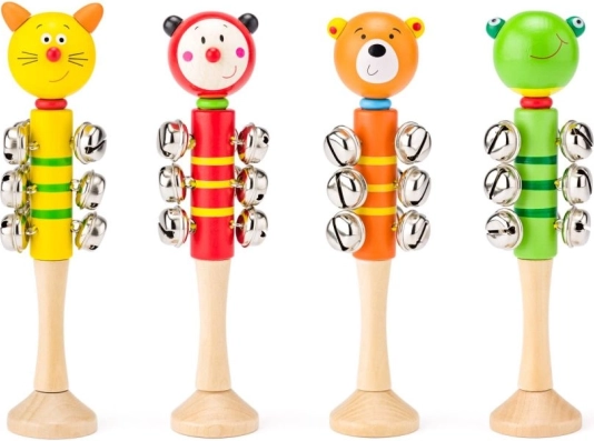 Zornăitoare din lemn cu clopoței – animăluțe