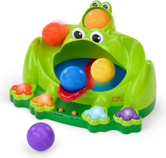 Broscoiul interactiv cu mingi săltărețe BRIGHT STARTS Poppin' Ball Frog, 6m+