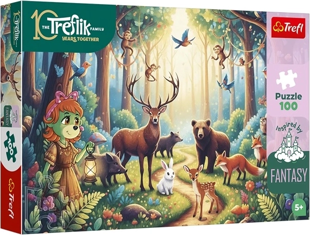 Puzzle Inspired By Fantasy: lume magică a animalelor din pădure, 100 de piese