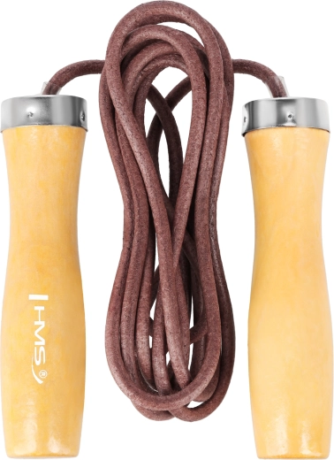 Coardă de sărit din piele cu mânere din lemn HMS