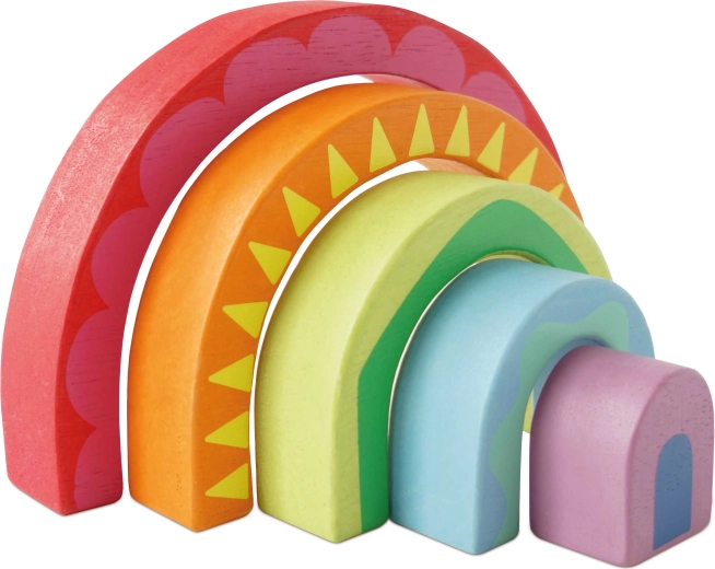 Arcuri din lemn stivuibile curcubeu Montessori Le Toy Van