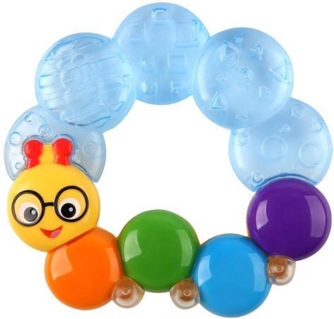 Baby Einstein jucărie de dentiție umplută cu apă Teether-pillar albastră 3m+