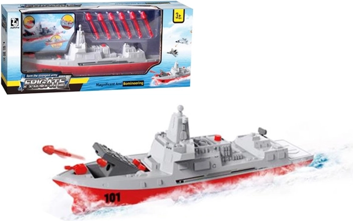 Navă de război – jucărie pentru copii cu proiectile lansabile