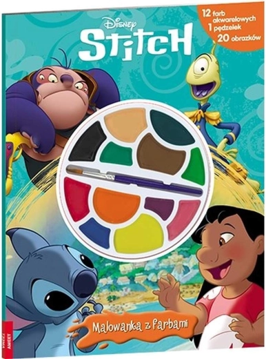 Carte de colorat Disney Stitch cu acuarele