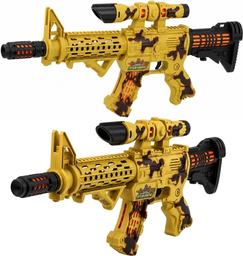 Puşcă militară de jucărie moro cu binoclu, lumini şi sunete 54 cm - 1 bucată