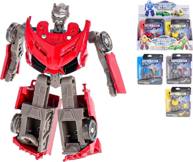 Robot auto 8,5 cm – model metalic transformabil cu mers liber