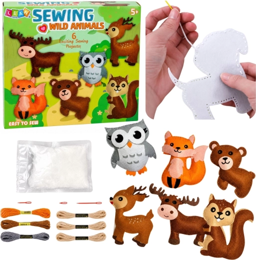Set creativ de cusut din fetru – animăluțe de pădure DIY (6 buc.)