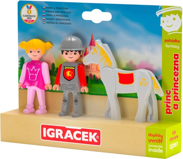 Efko Igráček trio prinț și prințesă cu cal