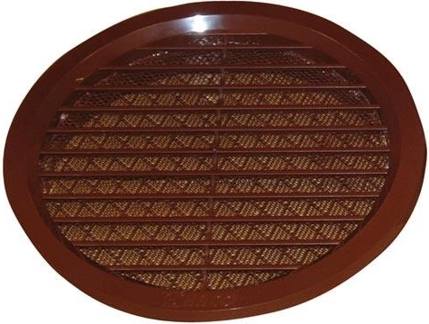 Grilaj de ventilație cu plasă, diametru 150 mm, maro