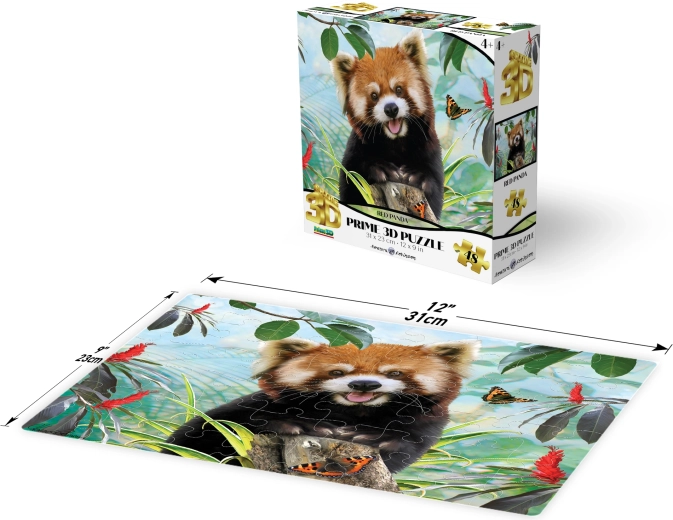 Puzzle 3D panda roșie 48 piese