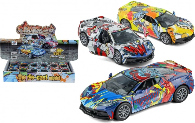 Mașinuță metalică cu mecanism cu recul 12 cm