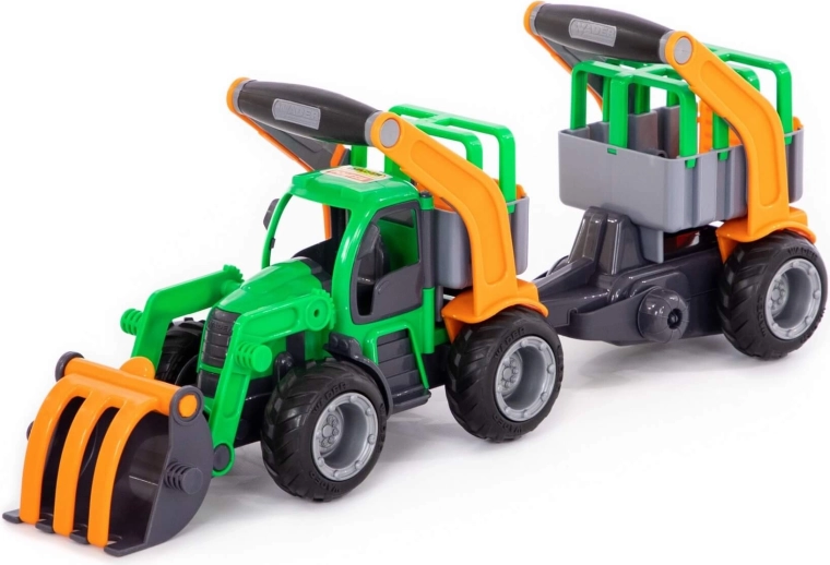 Tractor GripTruck cu încărcător și remorcă pentru transportul animalelor