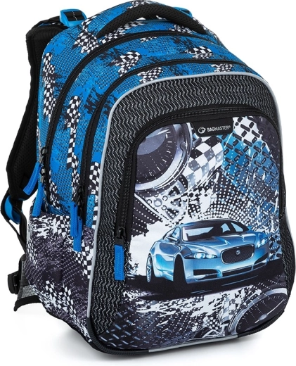 Bagmaster Lumi 23 D ghiozdan școlar mașină albastră