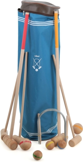 Set de croquet Vilac pentru familie, cu geantă de transport