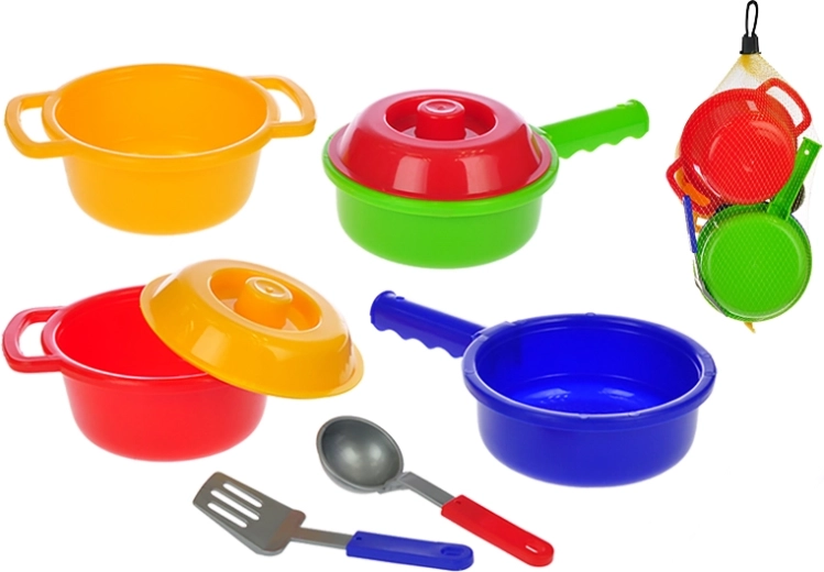 Set de vase pentru bucătăria copiilor, 8 piese în plasă