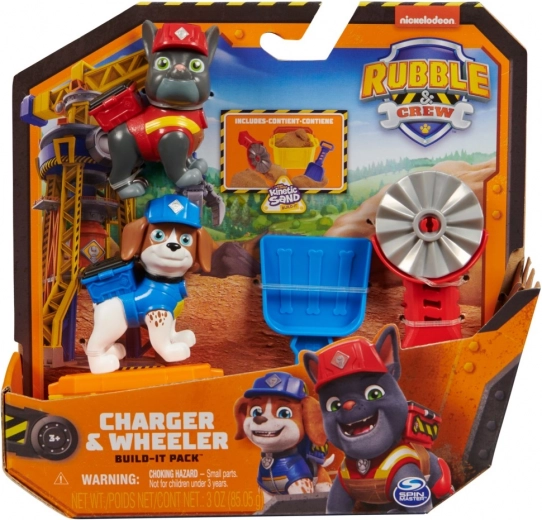 Rubble & Crew Charger și Wheeler set de construcție cu nisip kinetic