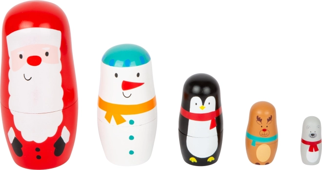 Small Foot păpuși matrioșka de Crăciun din lemn