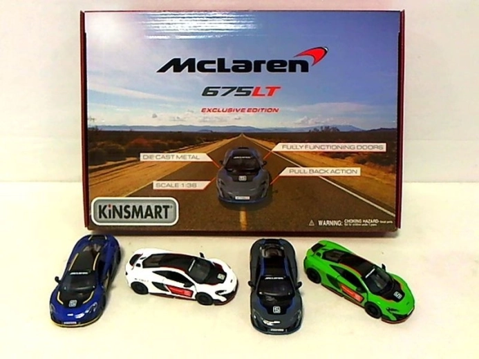 Mașinuță metalică McLaren 675LT 1:36 cu mecanism pull-back - 1 bucată