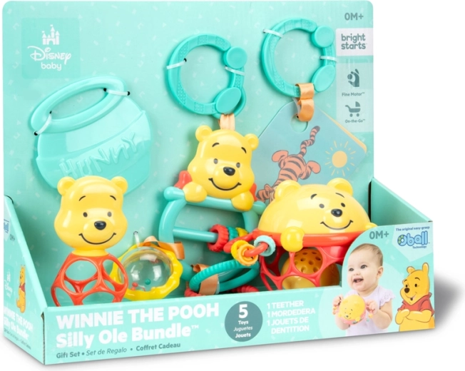Set multisenzorial cadou Disney Baby Winnie de Pluș - 5 buc.