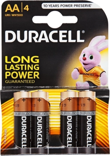 Baterii tip AA DURACELL Basic LR6, 1,5 V, 4 buc