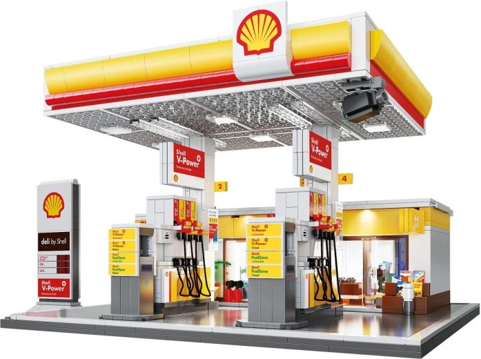 CaDA stație Shell de alimentare cu magazin și spălătorie auto 1:30