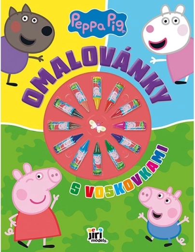 Caiet de colorat cu creioane cerate Peppa Pig