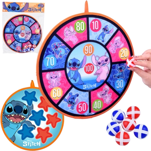 Țintă dublă cu arici STITCH 36 cm + 6 mingi 4 cm