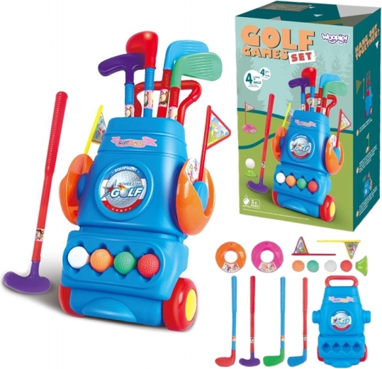 Set de golf pentru copii cu suport pe roți Woopie