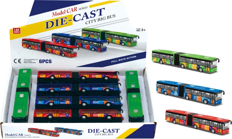 Autobuz acordeon 1:64 – model articulat cu mecanism de întoarcere