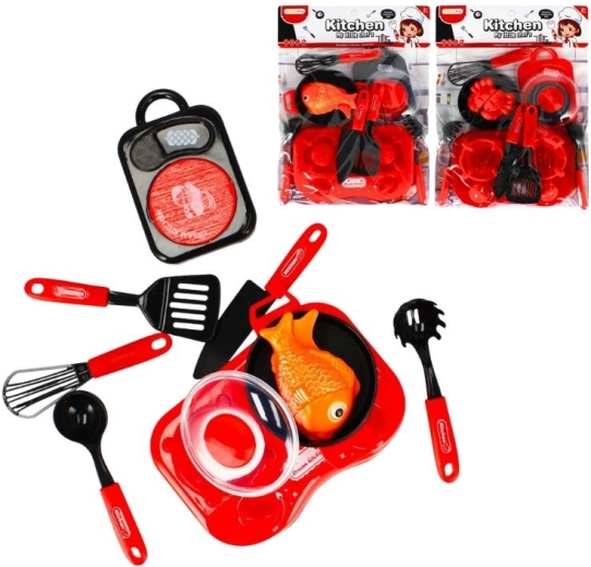 Bucătărie pentru copii – aragaz cu două plite și accesorii (2 variante)