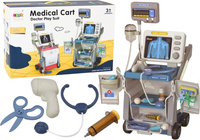 Set medical pentru copii cu stetoscop și lumini – albastru