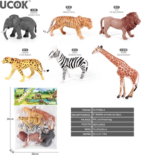 Set de figurine cu animale de safari (6 buc.)