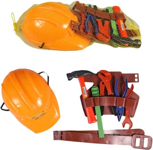 Set de unelte pentru copii pe curea cu cască de lucru