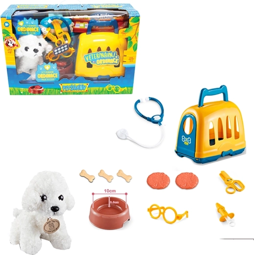 Set veterinar cu transportor și bichon
