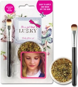 Gel de corp strălucitor Lukky cu pensulă aurie