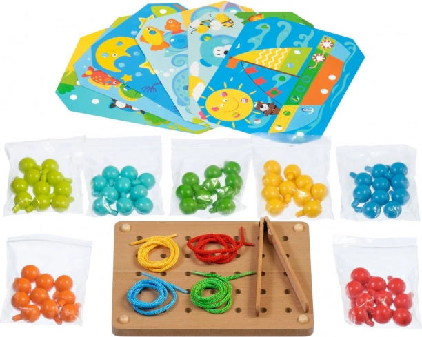 Mosaică din lemn cu pensetă și broderie LUCY & LEO