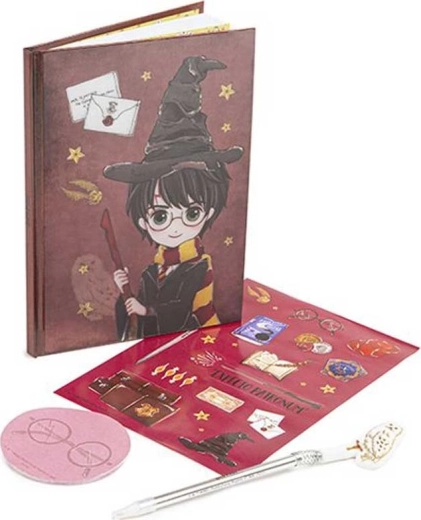 set jurnal lenticular harry potter cu stilou, autocolante și notițe adezive