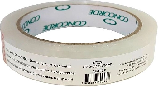 Bandă adezivă CONCORDE 19 mm × 66 m transparentă