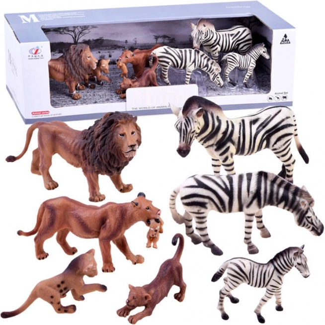 Set de figurine safari cu zebre și lei – Zebră și leu