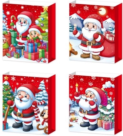 Pungă cadou cu motiv festiv, mărimea L