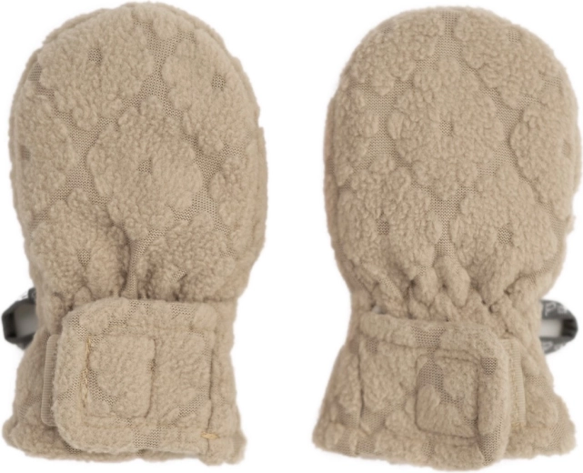 Mănuși pentru bebeluși Lodger Mittens folklore fleece bej 0–12 luni