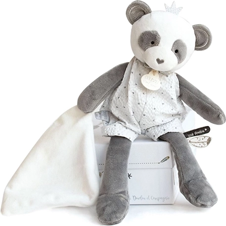 Doudou Panda de plus cadou cu pătura 28 cm